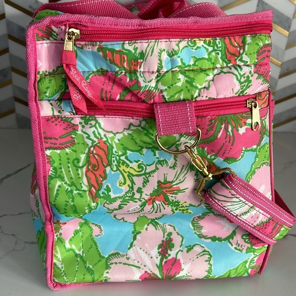 Lilly Pulitzer Insulated Cooler Bag Big Flirt Colorful Tote Long Strap/ handles - Picture 7 of 16